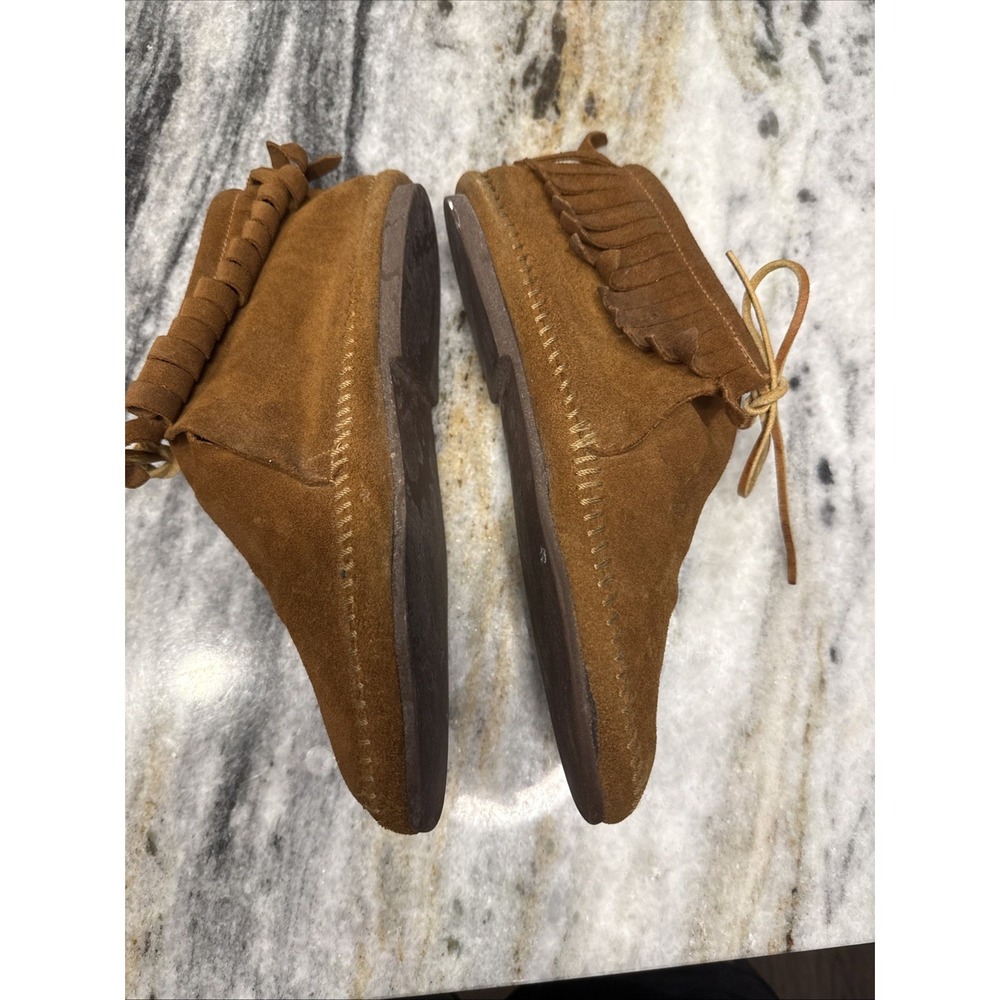 Vintage Minnetonka Moccasin 80s Brown Suede Leather Sz Women's 9